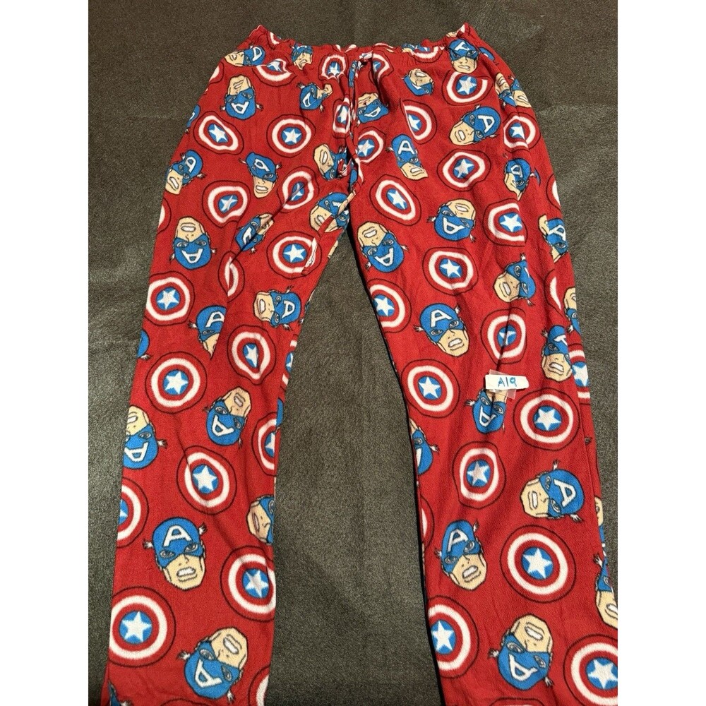 Captain America Mens Pajama Pants 2XL Red Marvel Comics PJ Bottoms Sleepwear